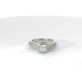 14k White Gold 1.00ct G VS2 Princess Cut and Round Diamond Total Weight Engagement Ring